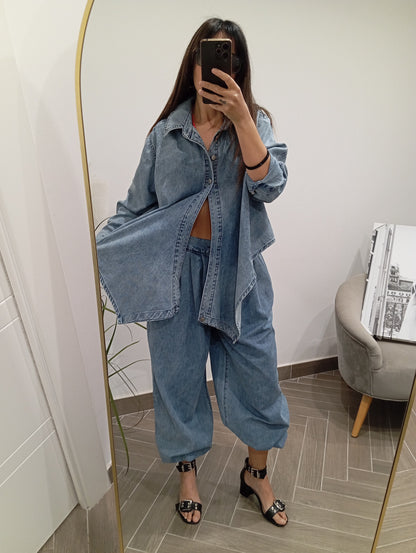 Completo in Denim monocromatico
