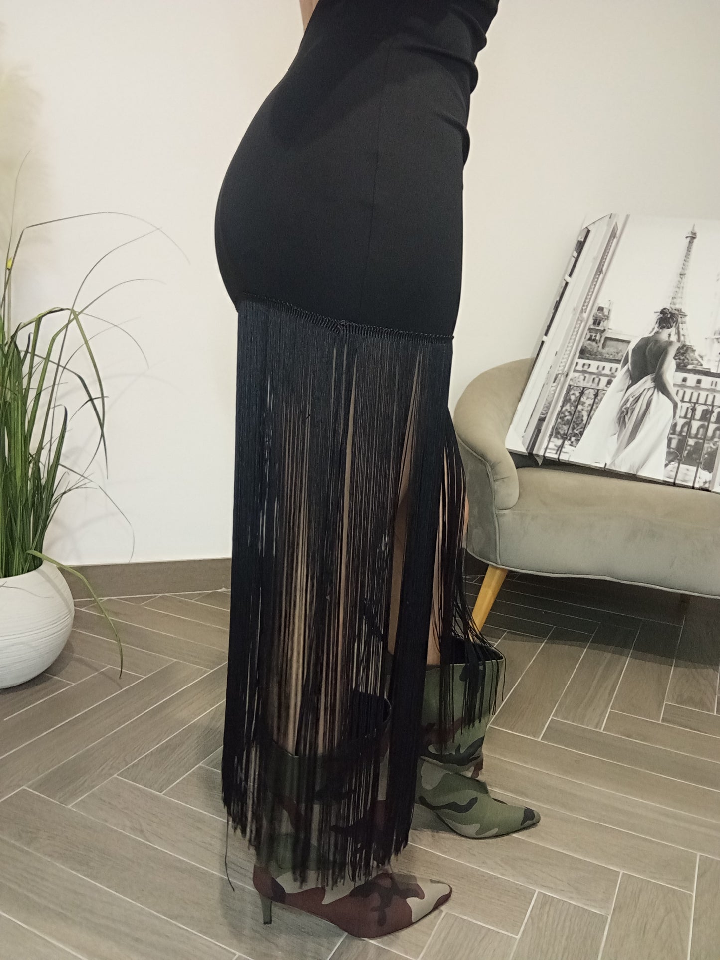 Vestito con frange Lumina