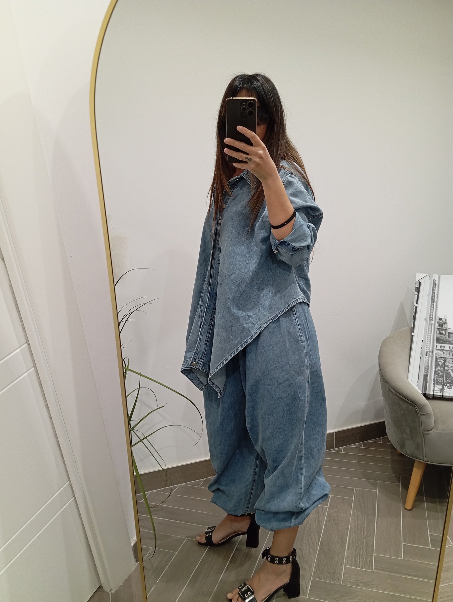 Completo in Denim monocromatico