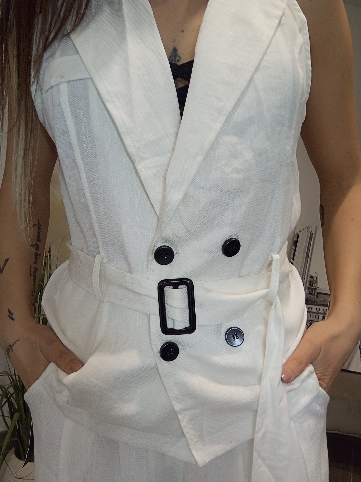 Completo Bianco in Lino e cotone