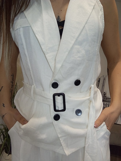 Completo Bianco in Lino e cotone
