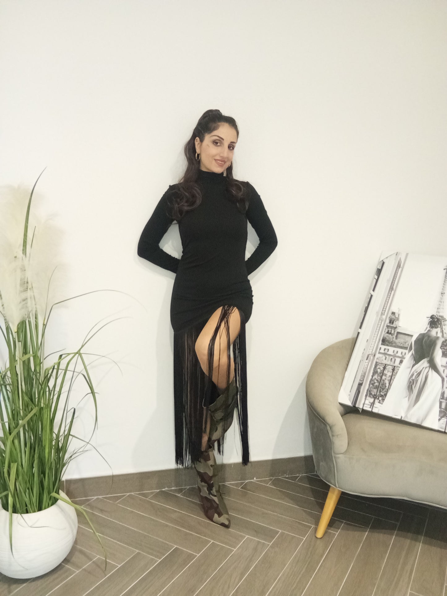 Vestito con frange Lumina