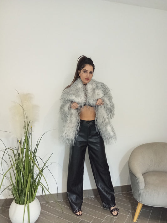Pantalone in ecopelle nero