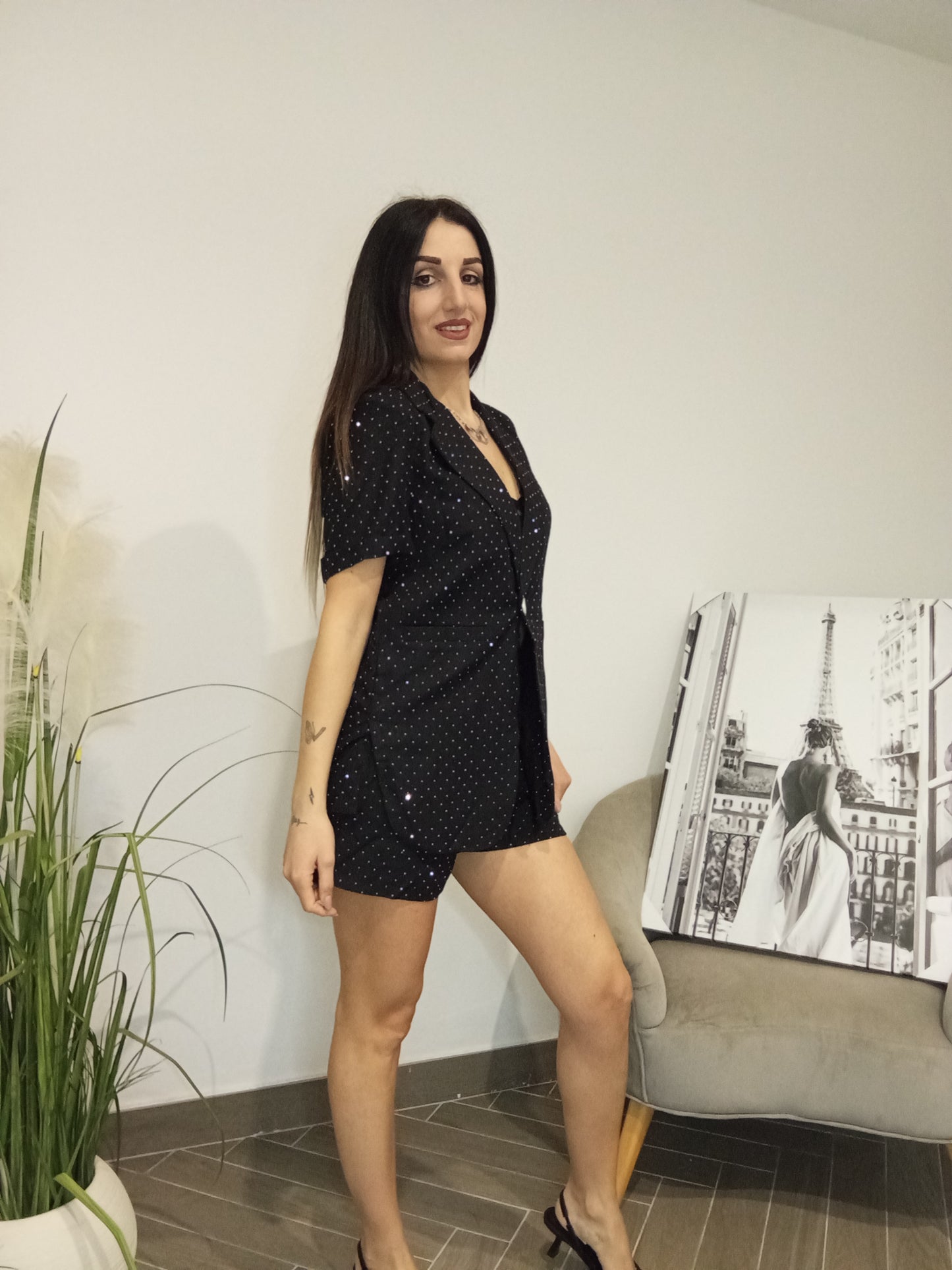 Completo in cotone brillantinato