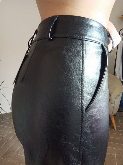 Pantalone in ecopelle nero