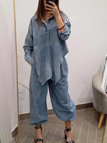Completo in Denim monocromatico