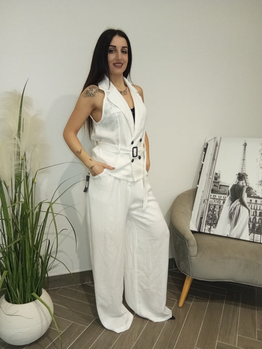 Completo Bianco in Lino e cotone